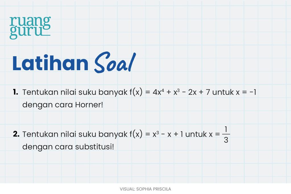 Mempelajari Konsep Dan Nilai Suku Banyak (Polinomial)